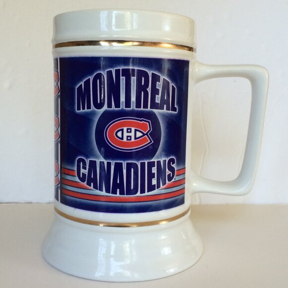 Montreal Canadiens NHL Team Beer Stein Mug Handle Ceramic White Logo - Picture 1 of 7
